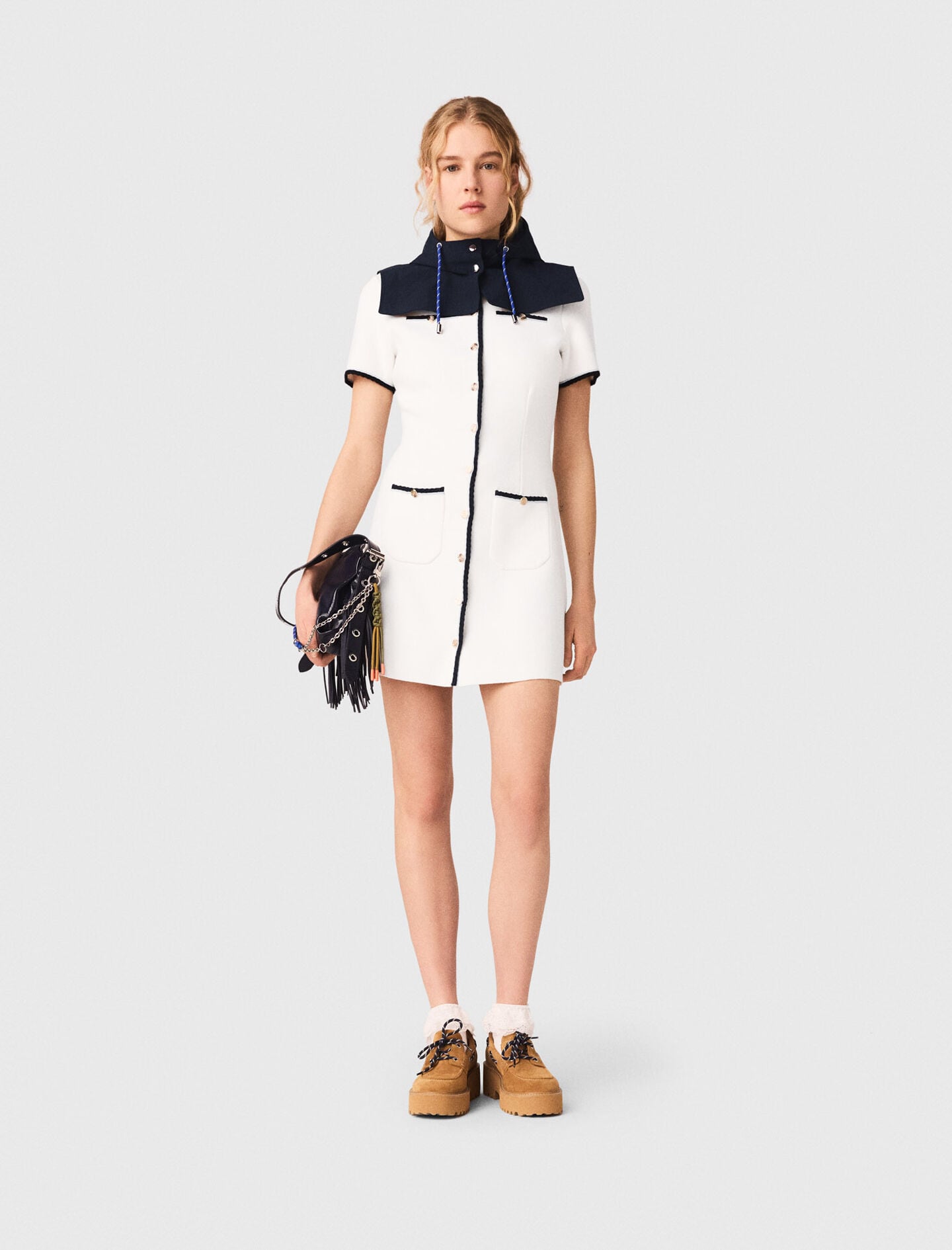Maje On Sale / Short dress with contrasting trim