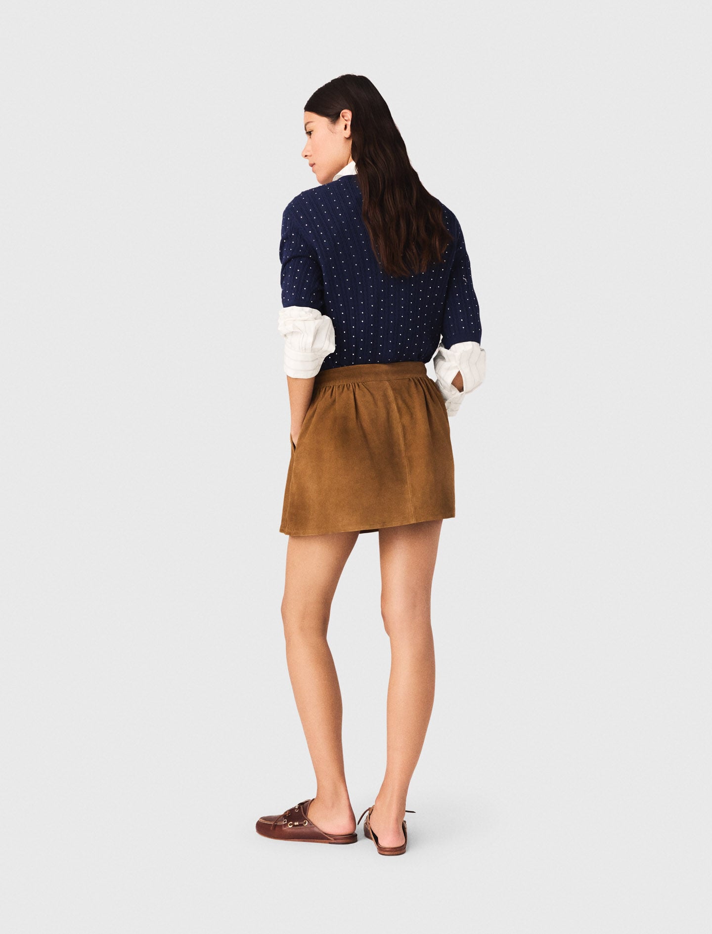 Maje Discount / Short suede skirt