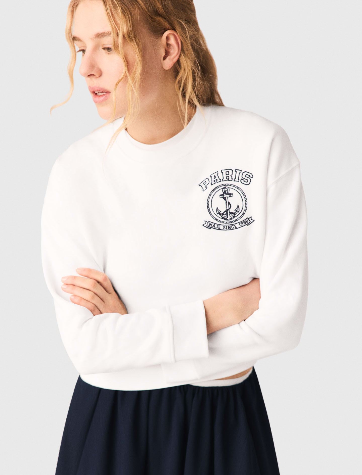Maje On Sale / Sailor print sweatshirt