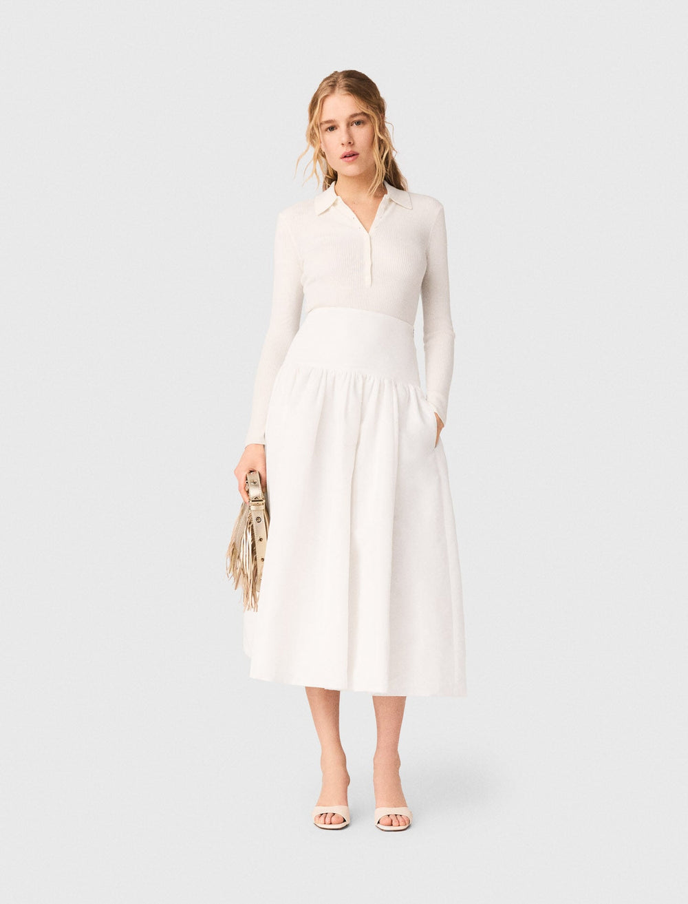 Maje New / Long taffeta skirt