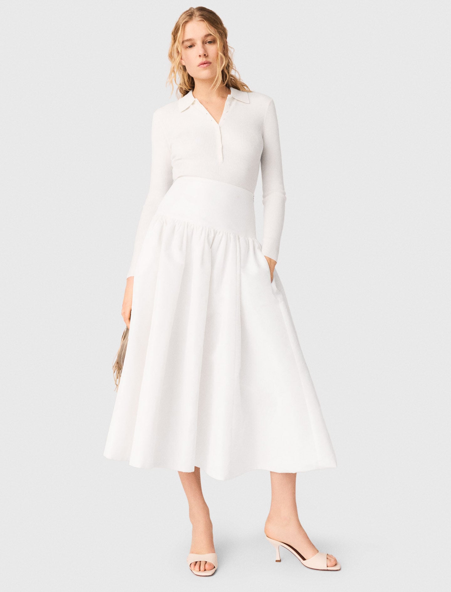 Maje New / Long taffeta skirt