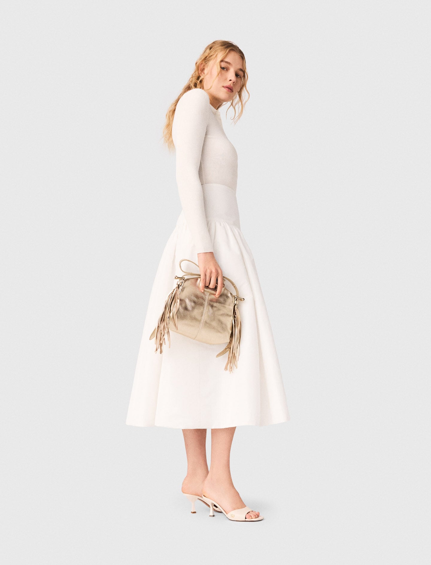 Maje New / Long taffeta skirt