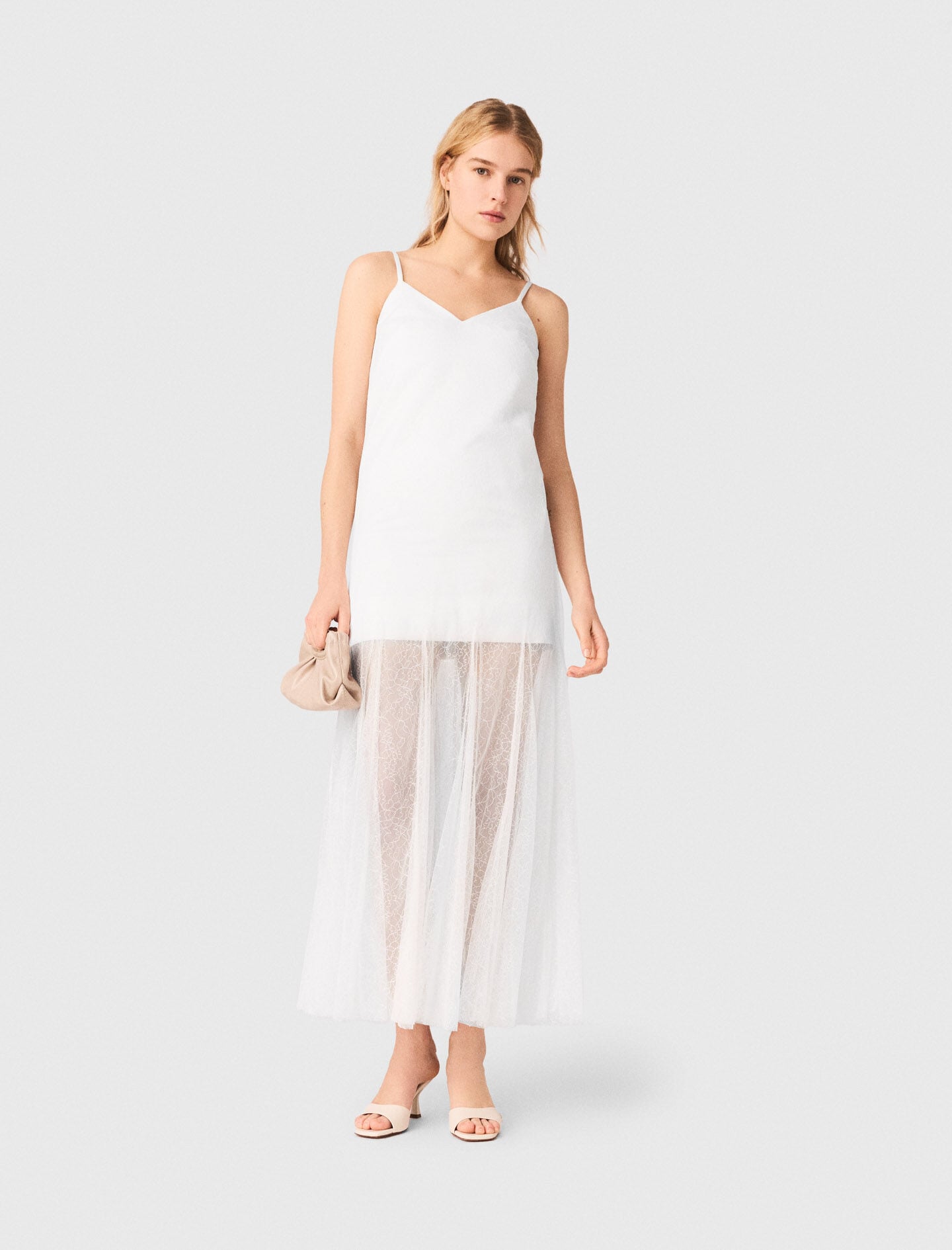 Maje Sale / Taffeta and lace dress
