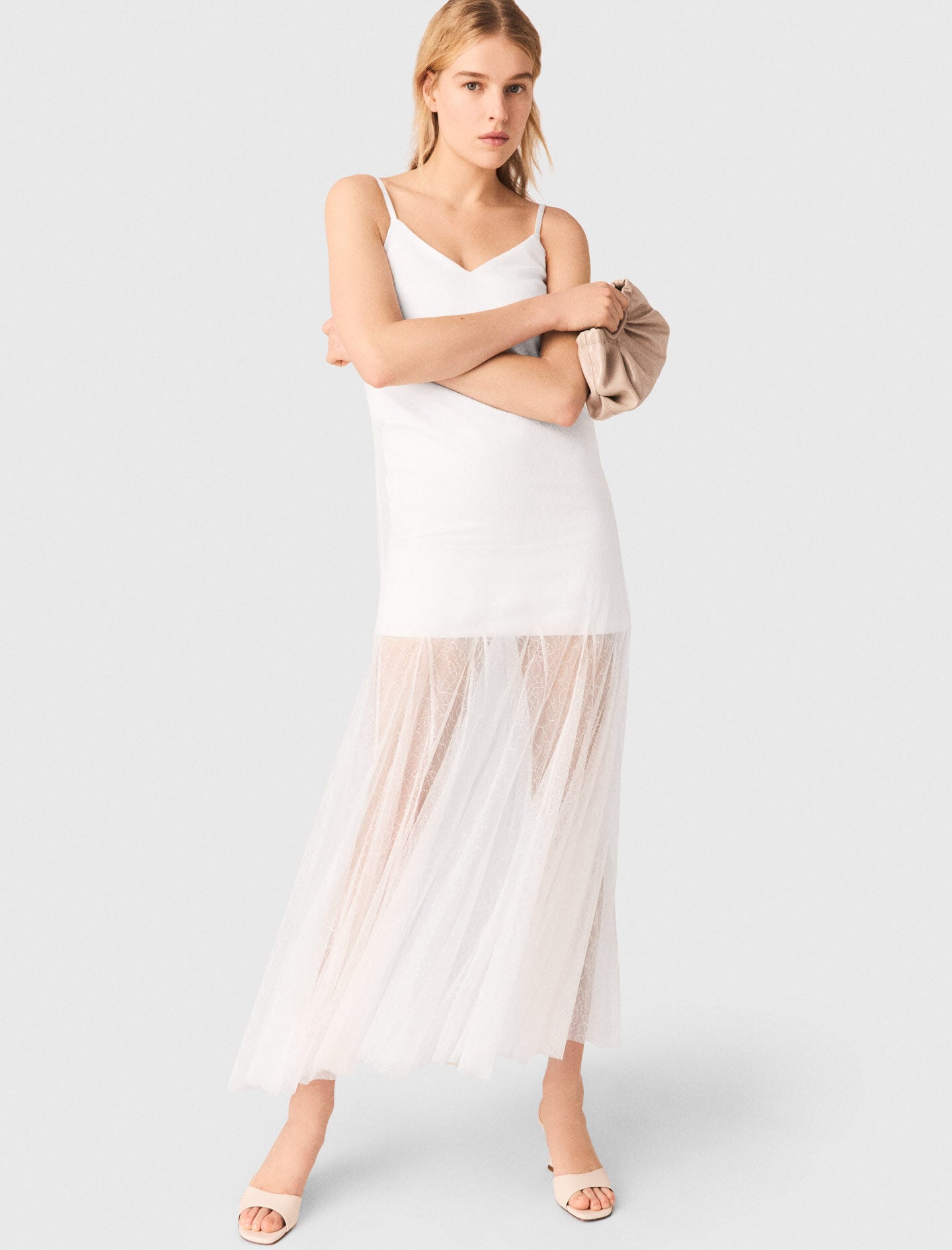 Maje Sale / Taffeta and lace dress