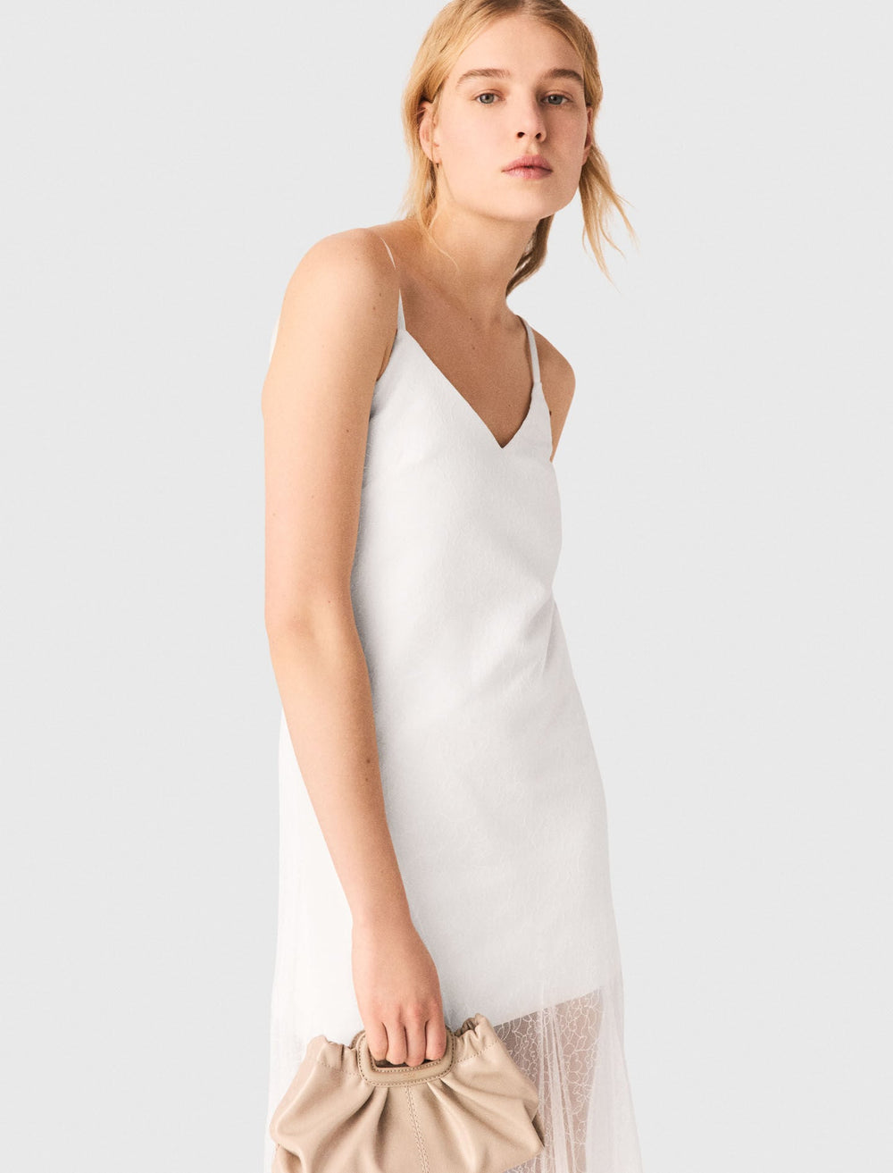 Maje Sale / Taffeta and lace dress