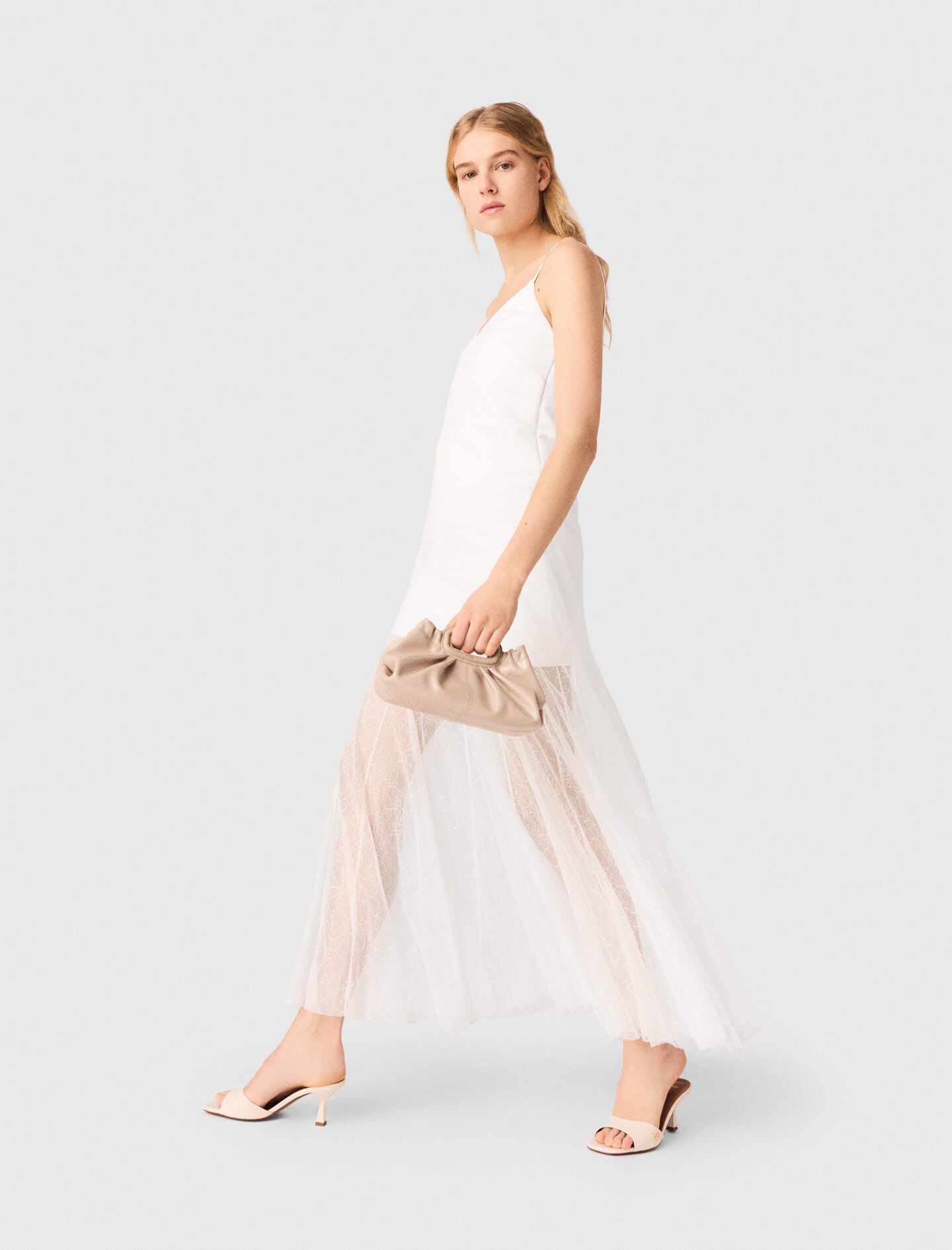 Maje Sale / Taffeta and lace dress