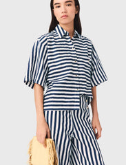 Maje New / Cropped linen-blend shirt