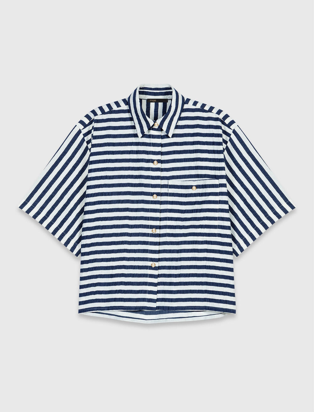 Maje New / Cropped linen-blend shirt