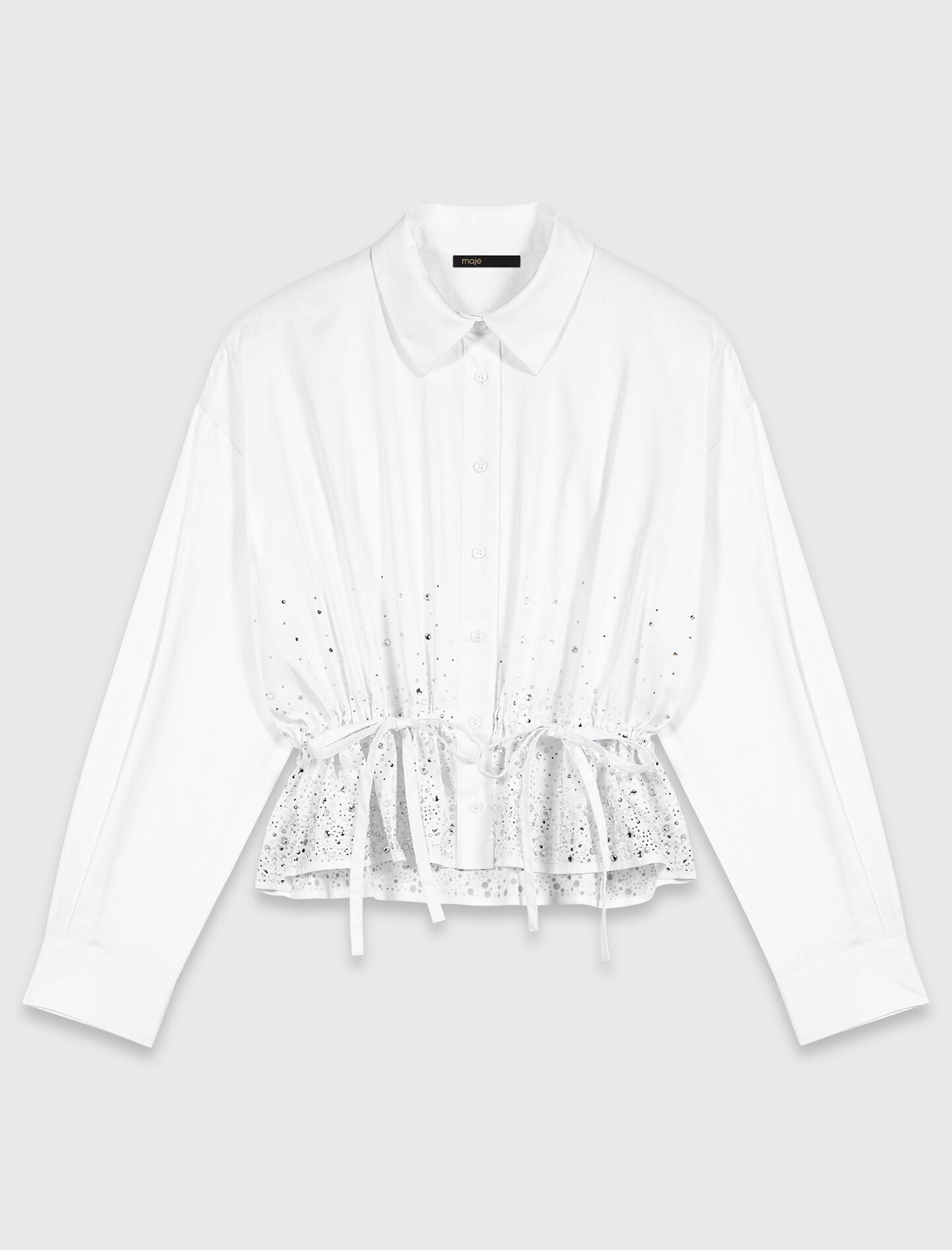 Maje Sale / Cotton shirt with rhinestones