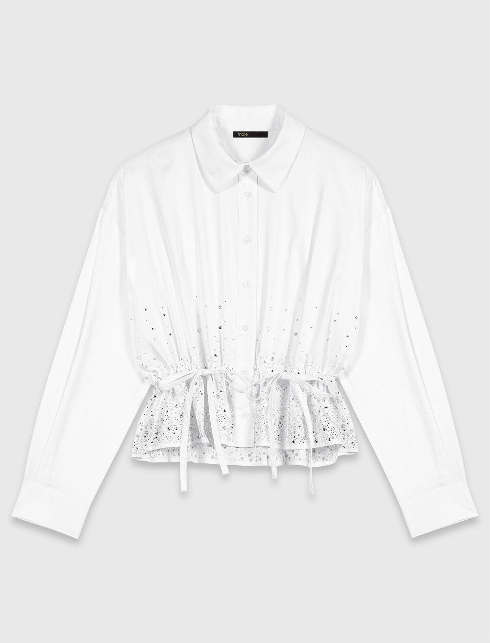 Maje Sale / Cotton shirt with rhinestones