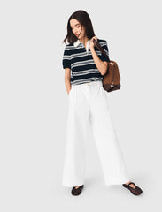 Maje On Sale / Wide-leg cotton trousers