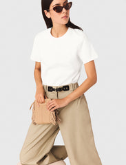 Maje Outlet / T-shirt with small embroidered logo