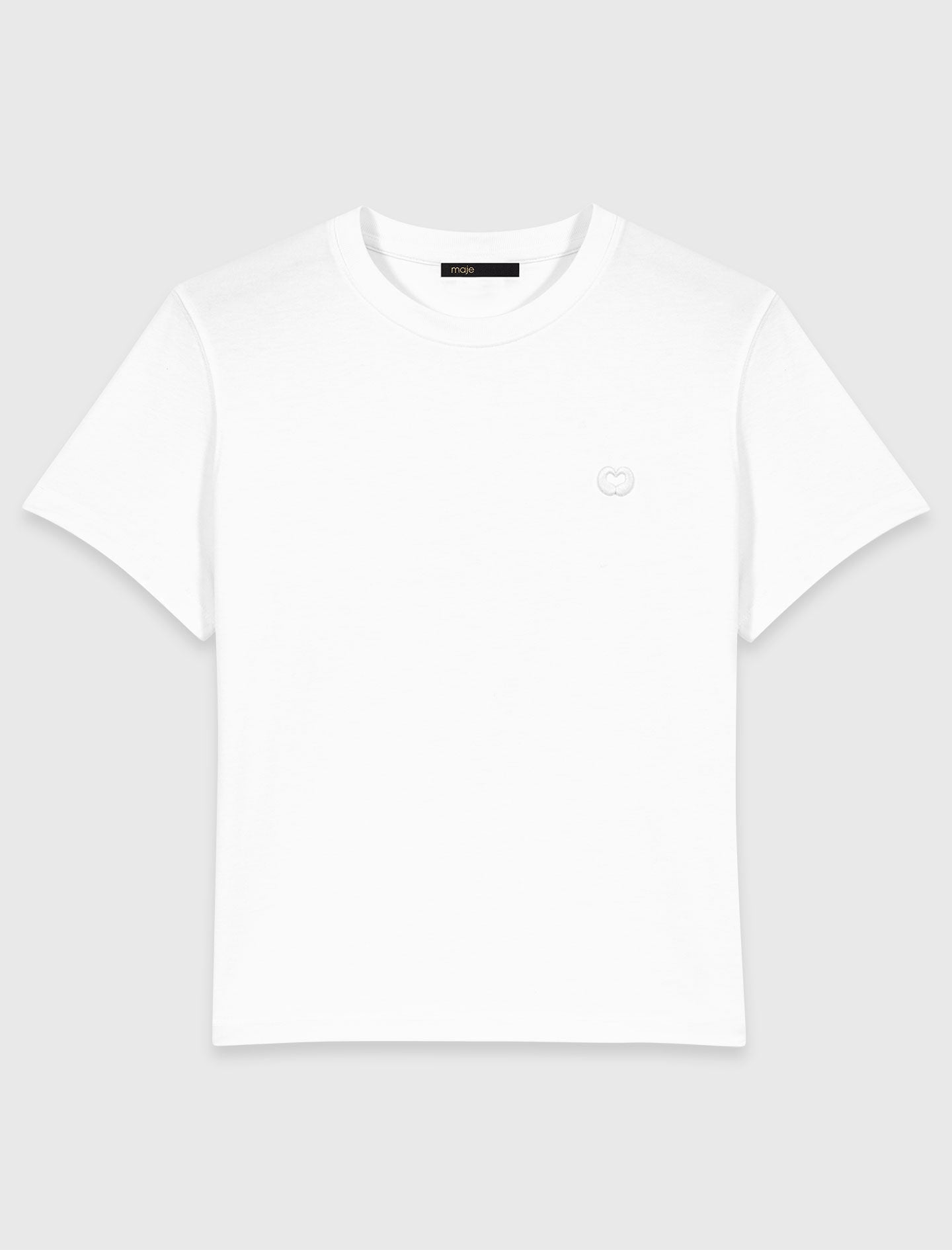 Maje Outlet / T-shirt with small embroidered logo