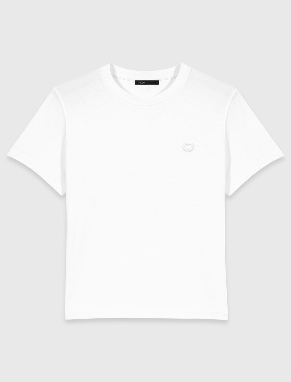 Maje Outlet / T-shirt with small embroidered logo