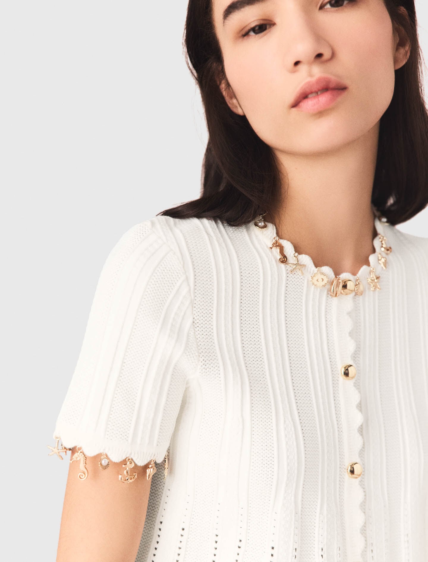 Maje New / Gold jewellery cardigan