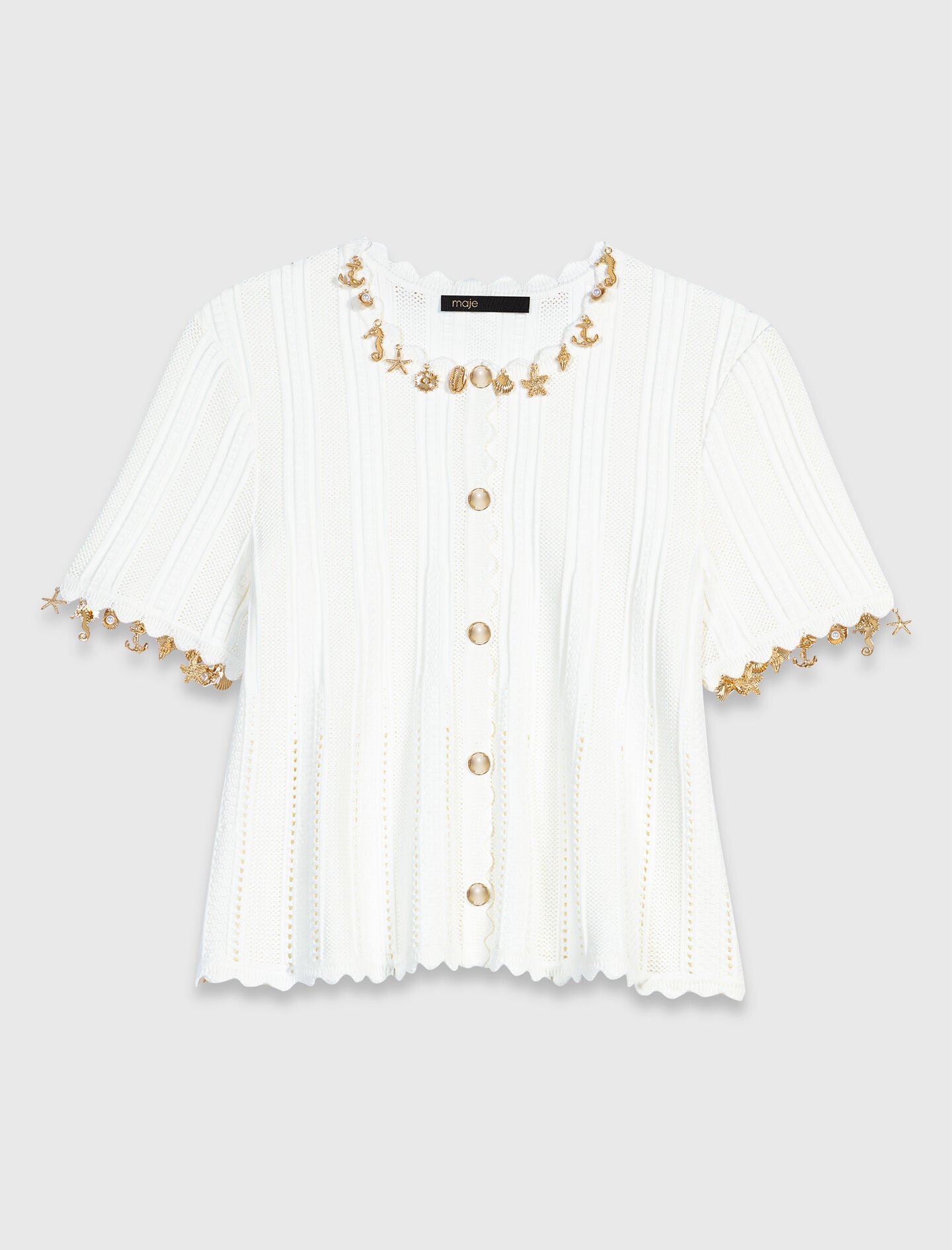 Maje New / Gold jewellery cardigan