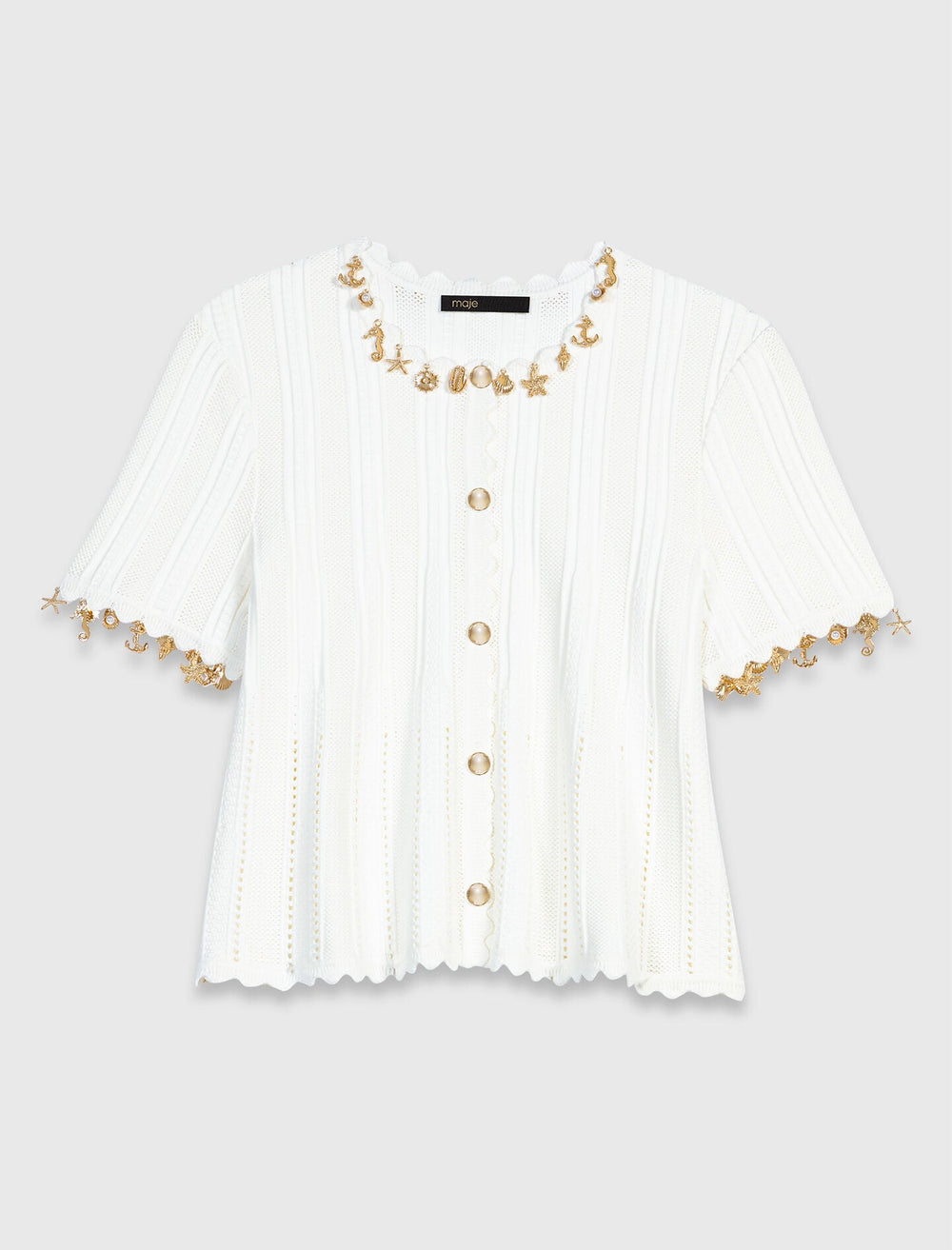 Maje New / Gold jewellery cardigan