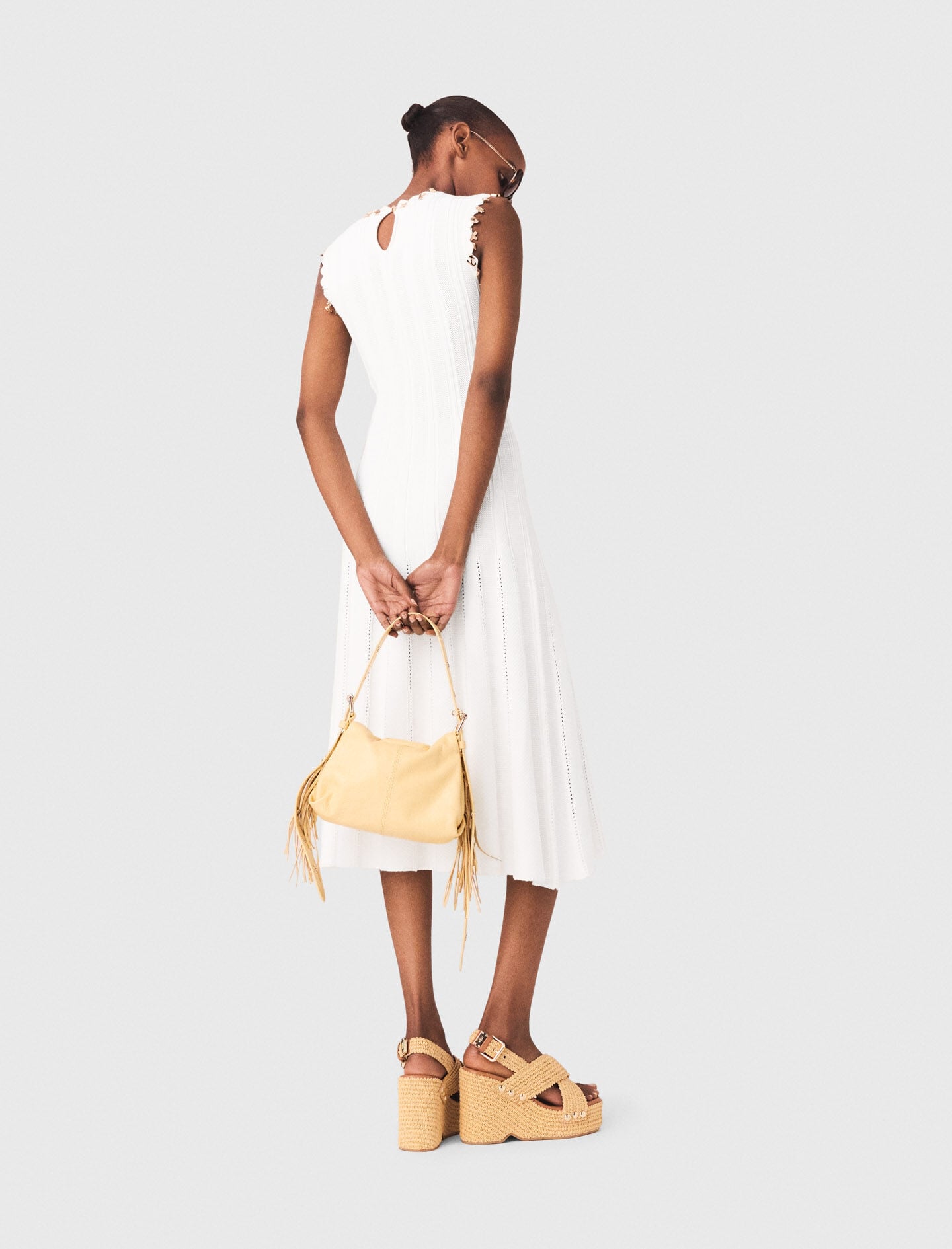 Maje Discount / Knit dress with gold jewellery