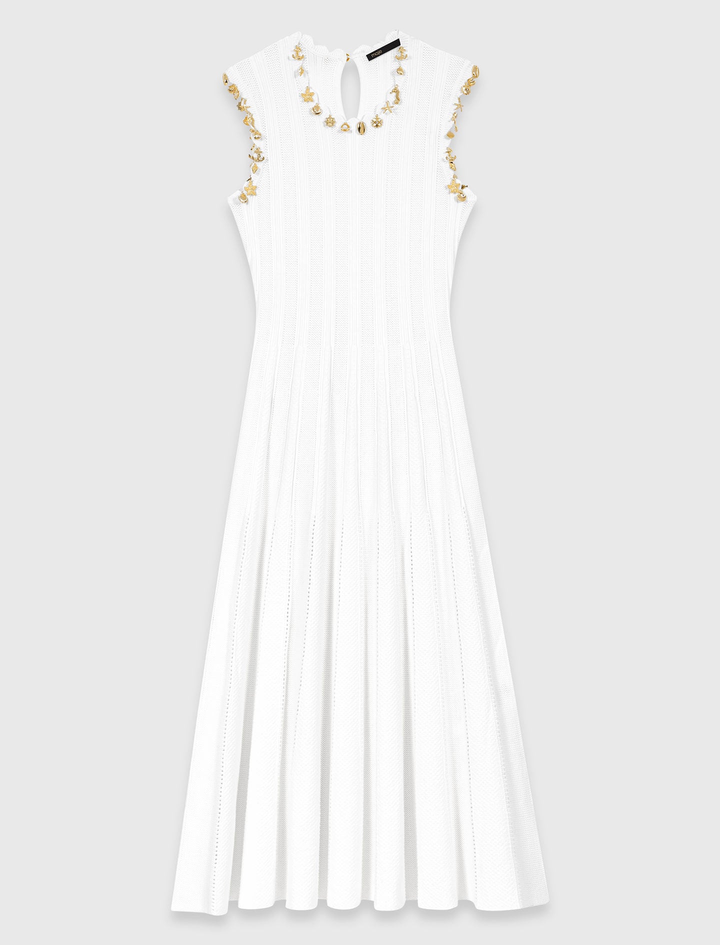 Maje Discount / Knit dress with gold jewellery