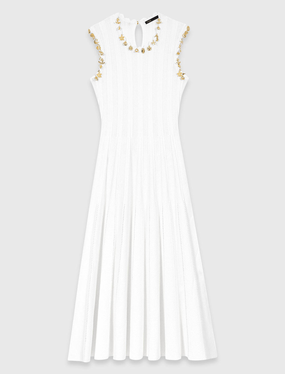 Maje Discount / Knit dress with gold jewellery