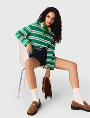 Maje Shop / Cropped striped polo sweater