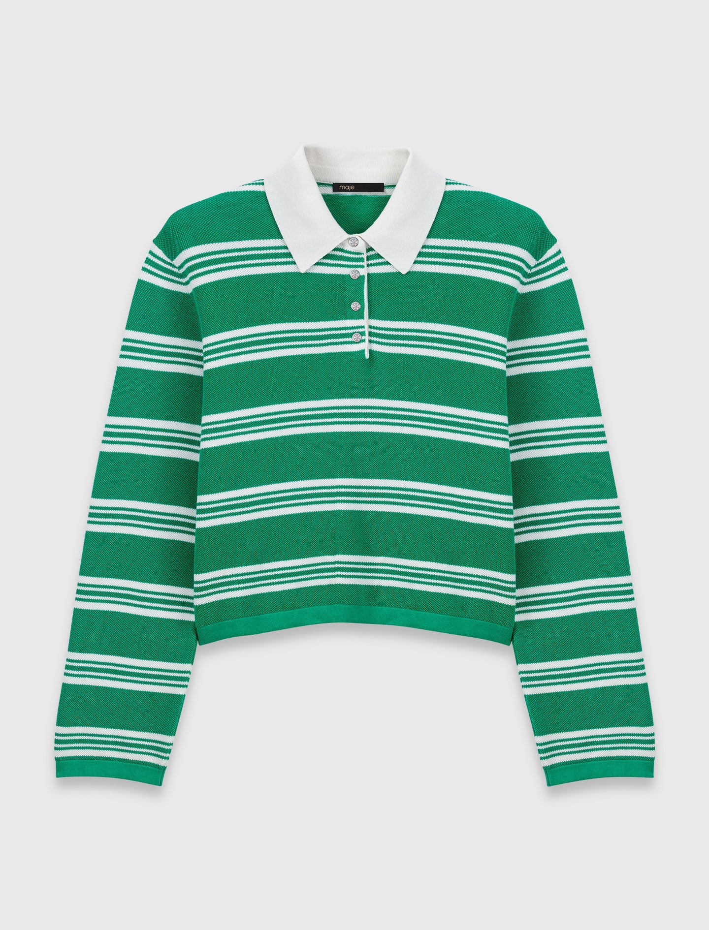 Maje Shop / Cropped striped polo sweater