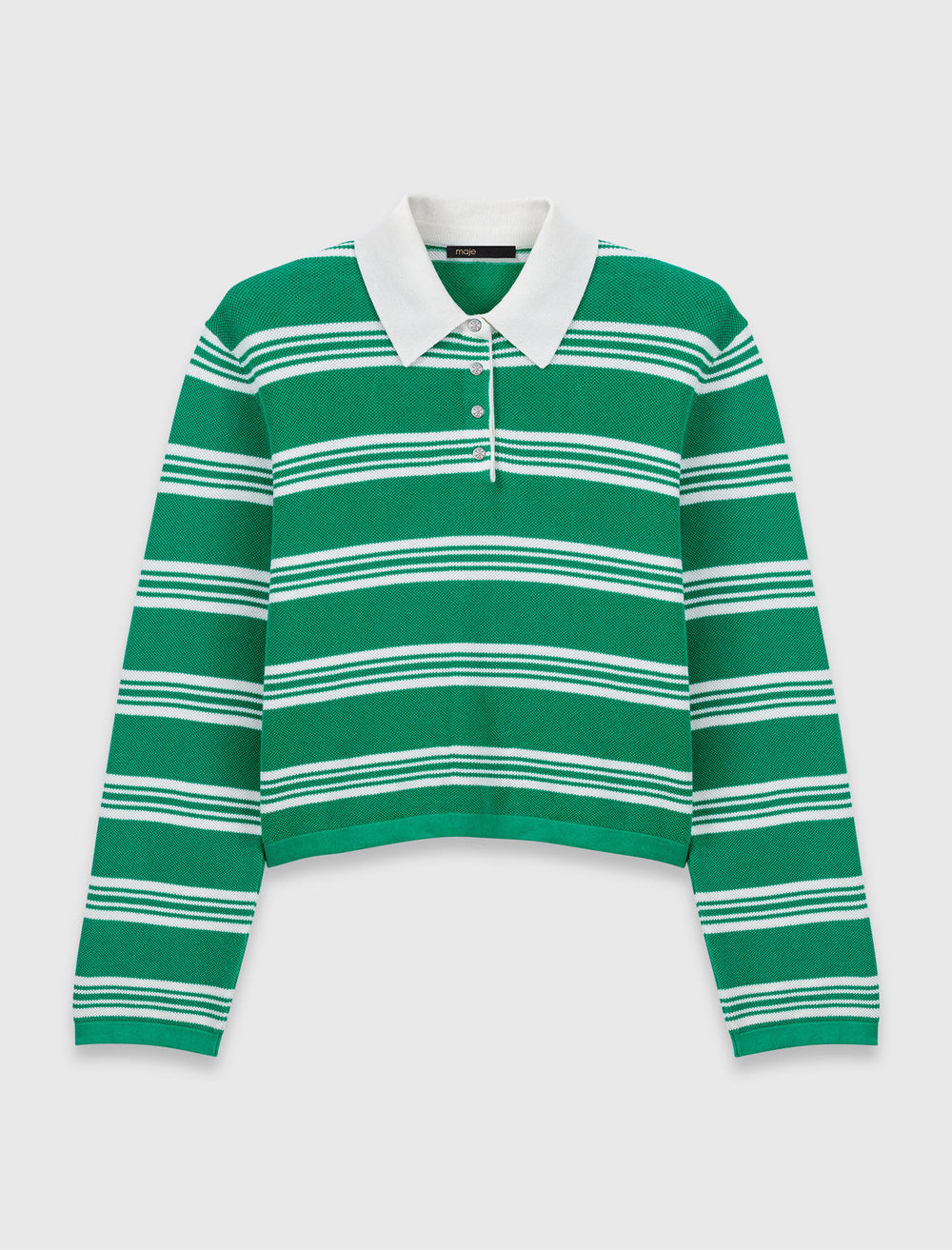 Maje Shop / Cropped striped polo sweater