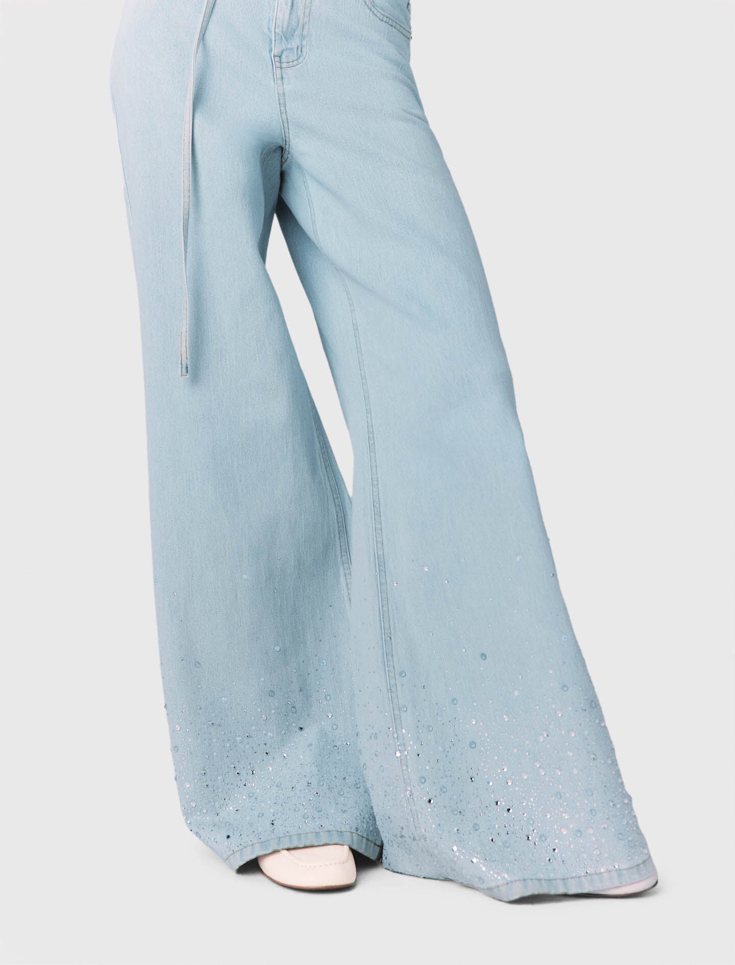 Maje Outlet / Wide-leg rhinestone jeans