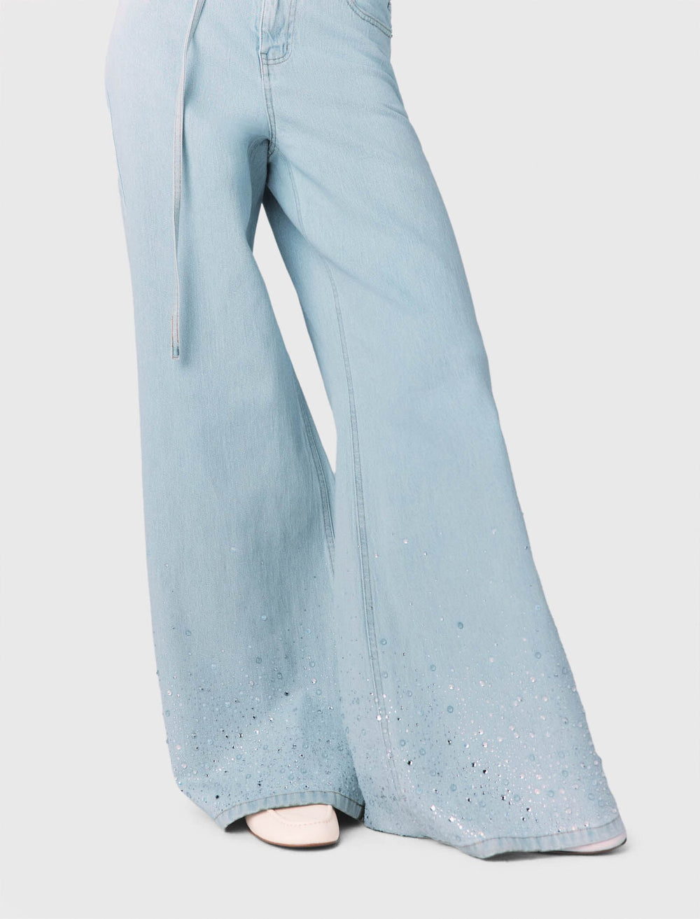 Maje Outlet / Wide-leg rhinestone jeans
