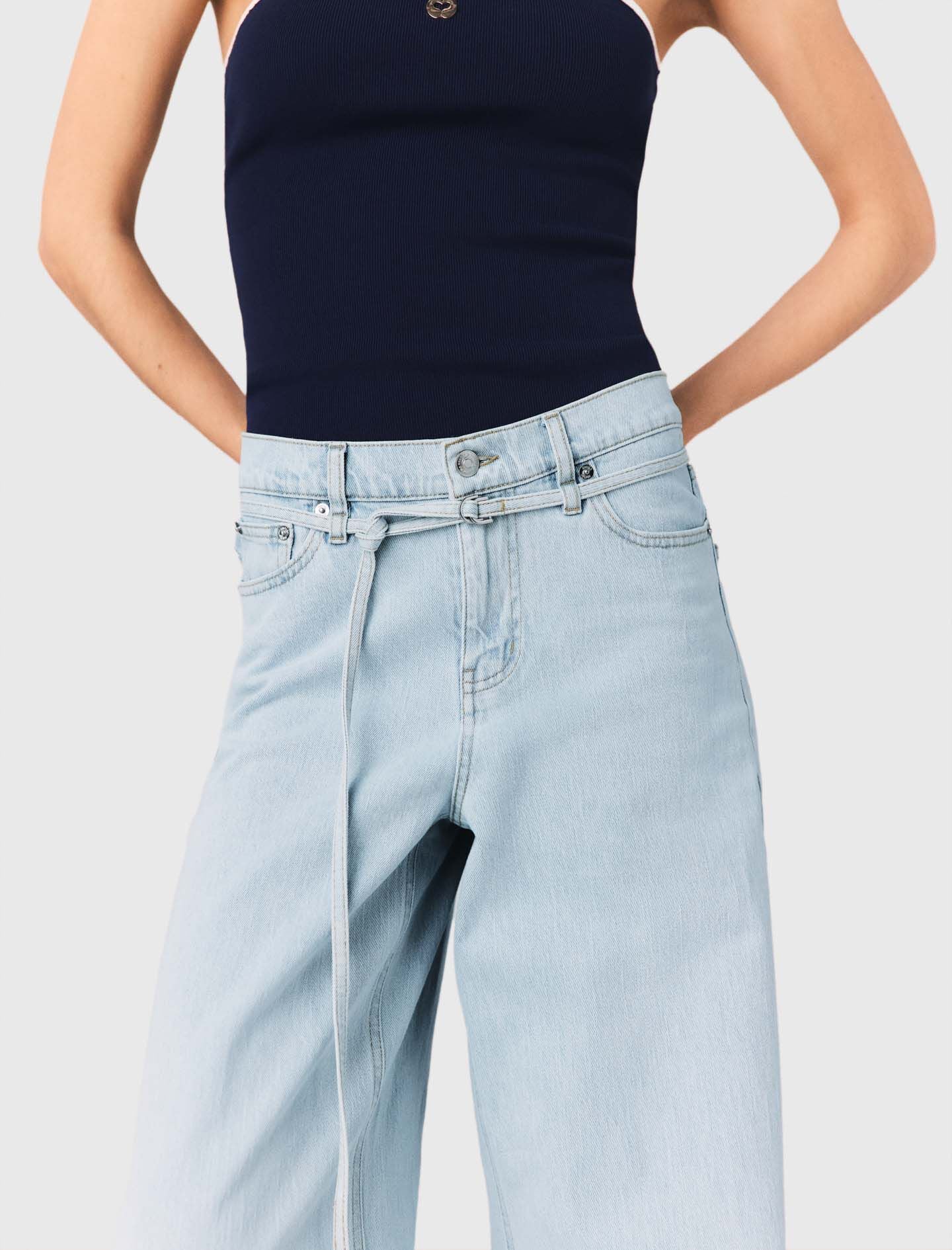 Maje Outlet / Wide-leg rhinestone jeans