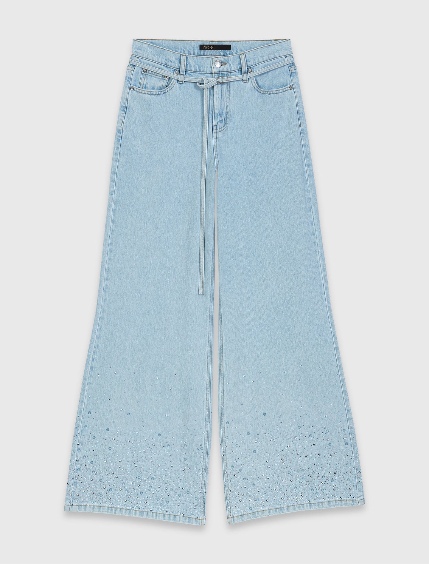 Maje Outlet / Wide-leg rhinestone jeans