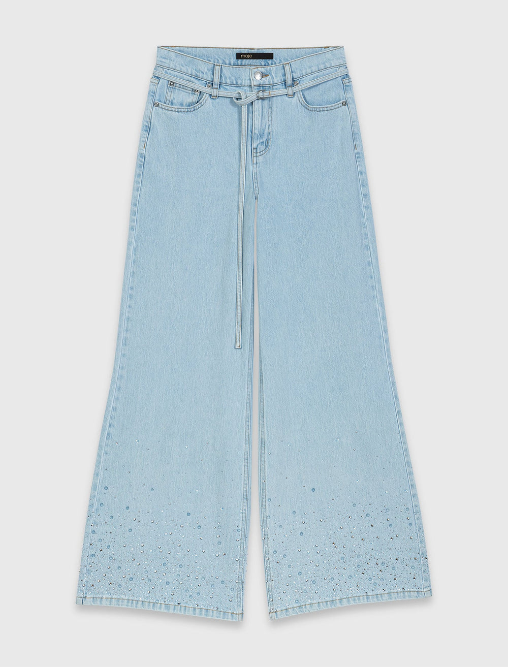 Maje Outlet / Wide-leg rhinestone jeans