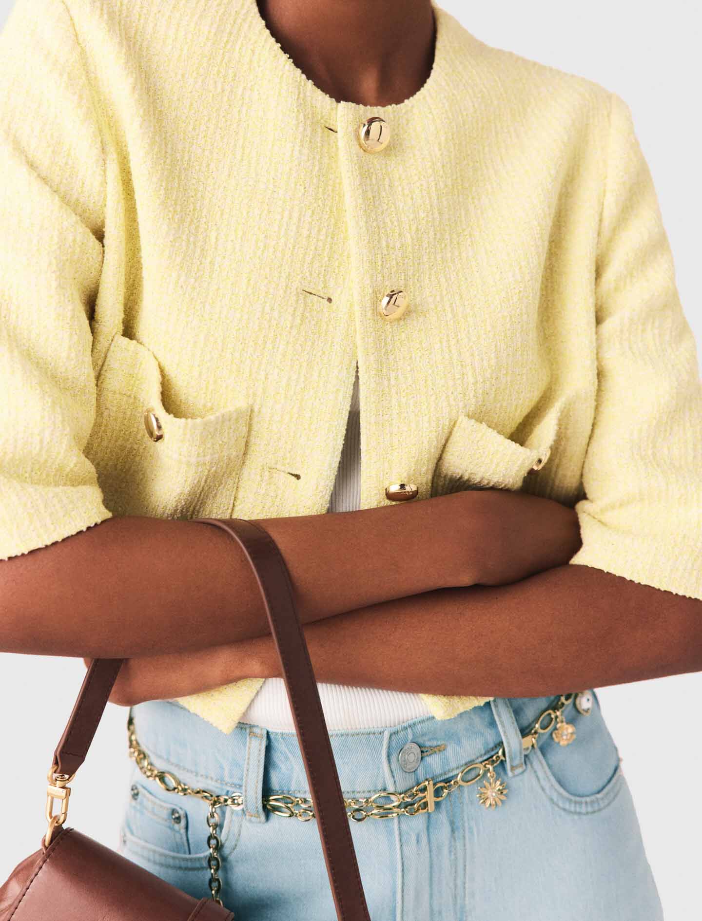 Maje Online / Short-sleeved tweed jacket