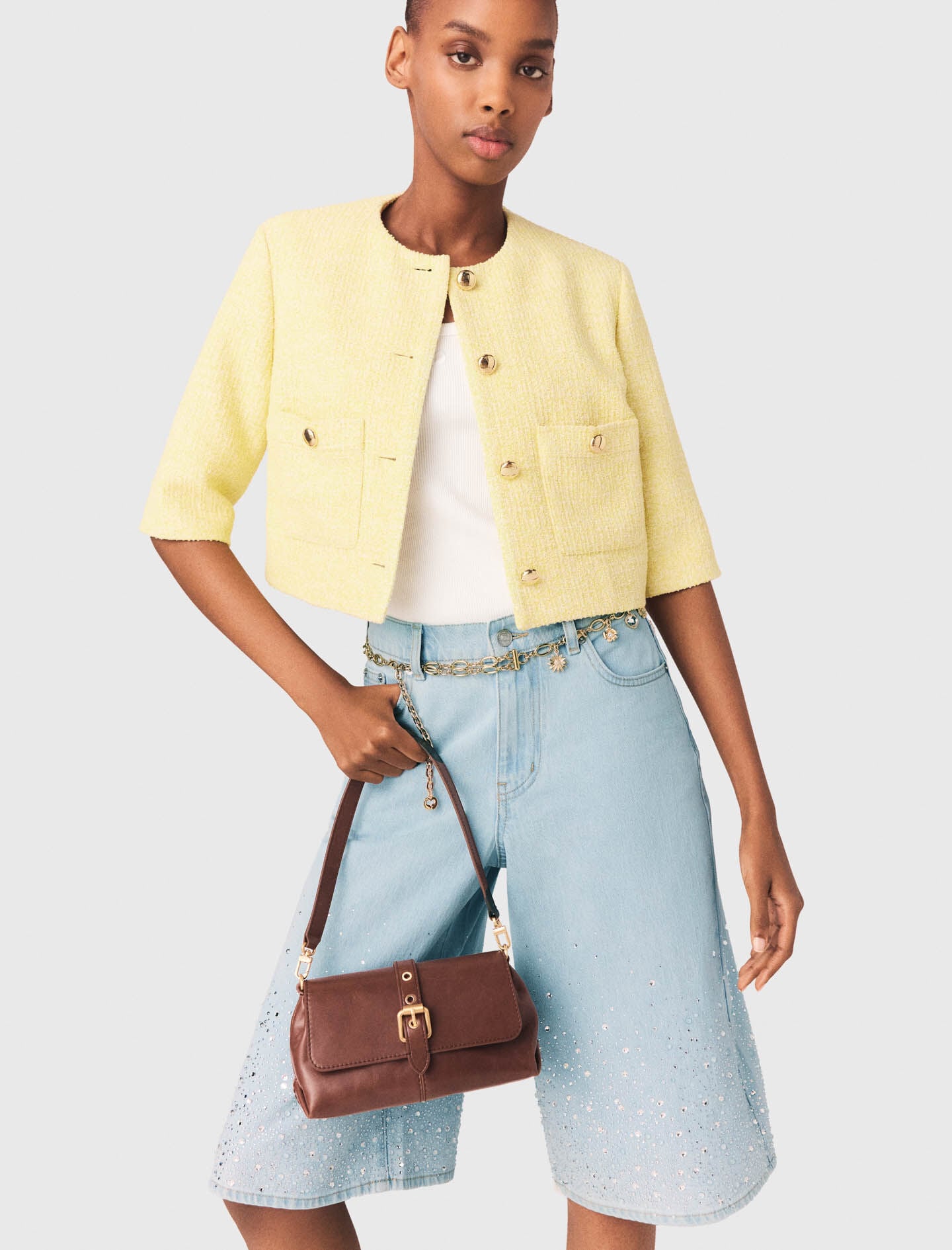 Maje Online / Short-sleeved tweed jacket