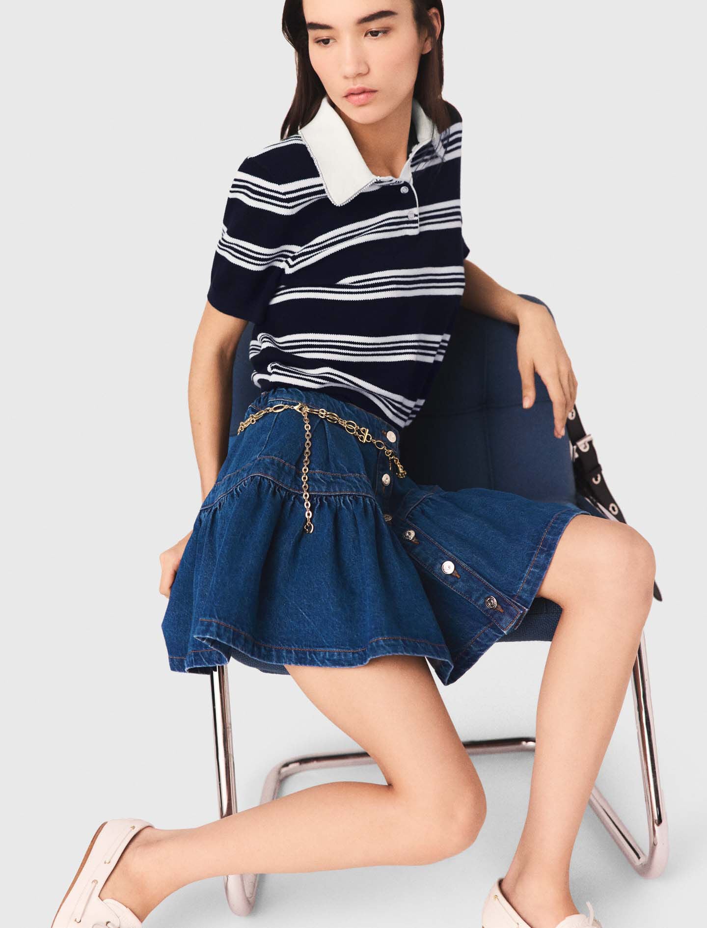 Maje Sale / Short denim skirt