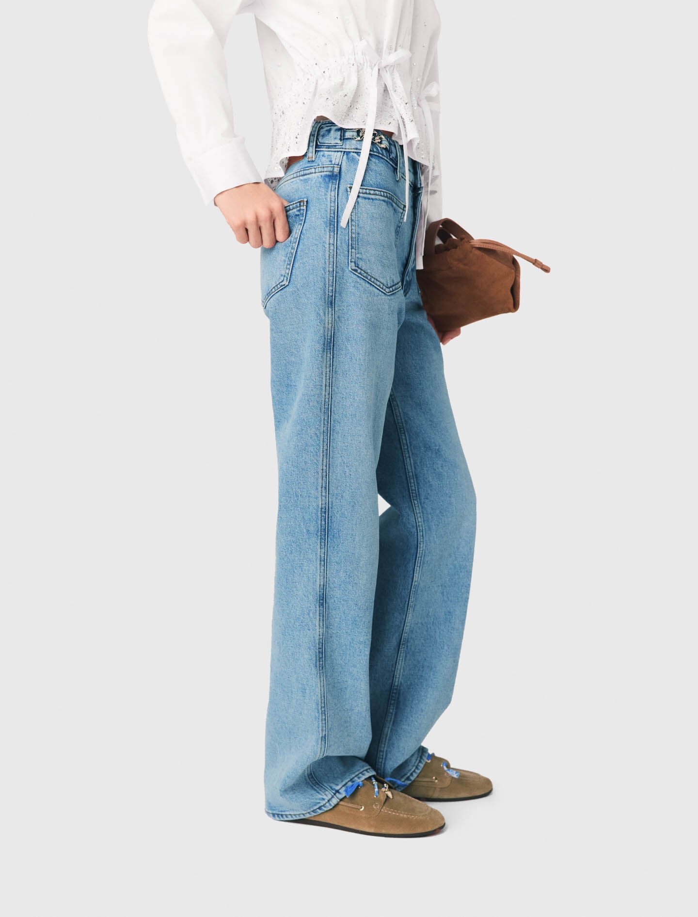 Maje On Sale / Straight jeans with chains