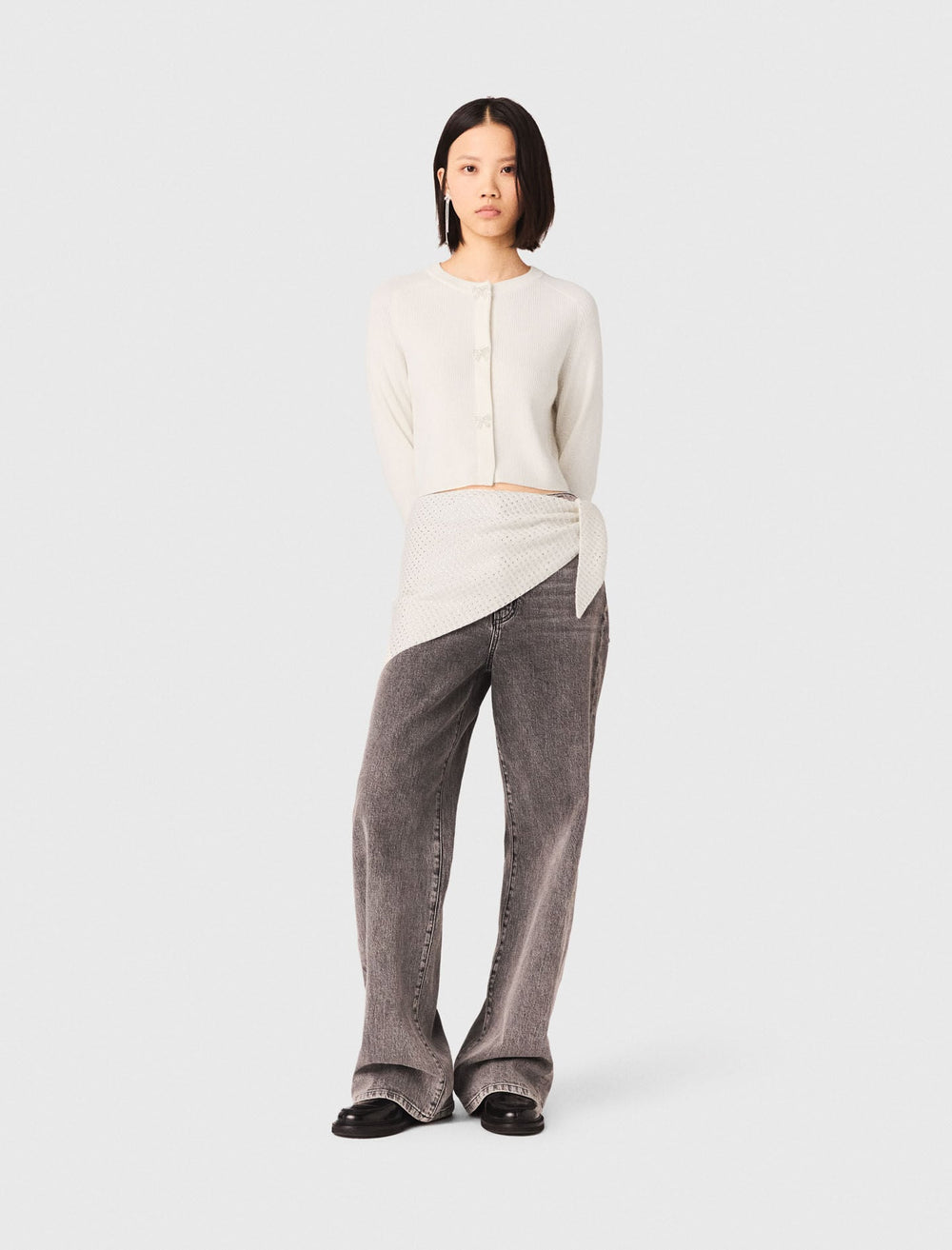 Maje Discount / Bow jewellery button cardigan