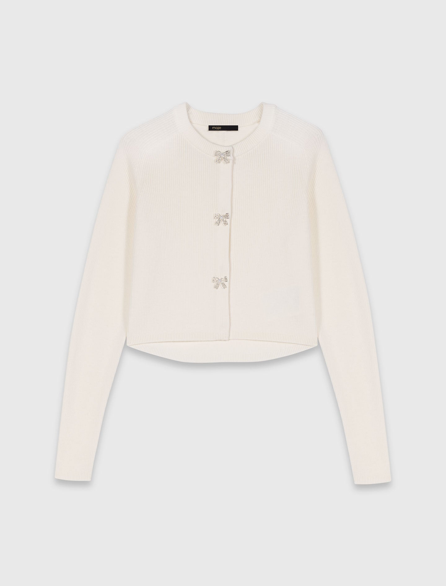 Maje Discount / Bow jewellery button cardigan