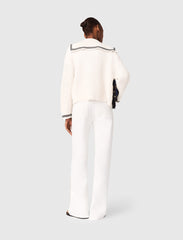 Maje Online / Cable-knit boat neck cardigan