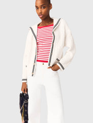 Maje Online / Cable-knit boat neck cardigan