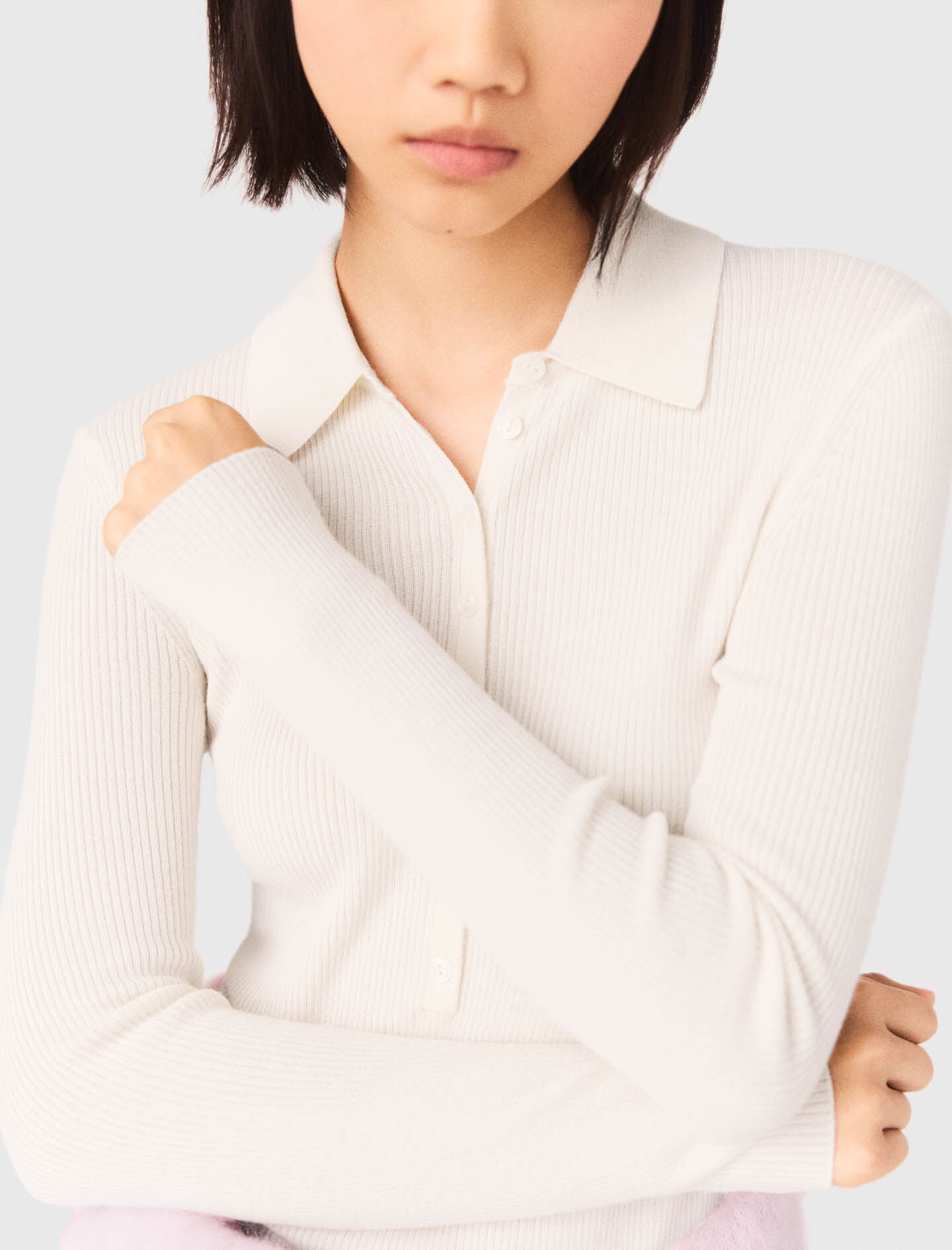 Maje Sale / Ribbed polo sweater
