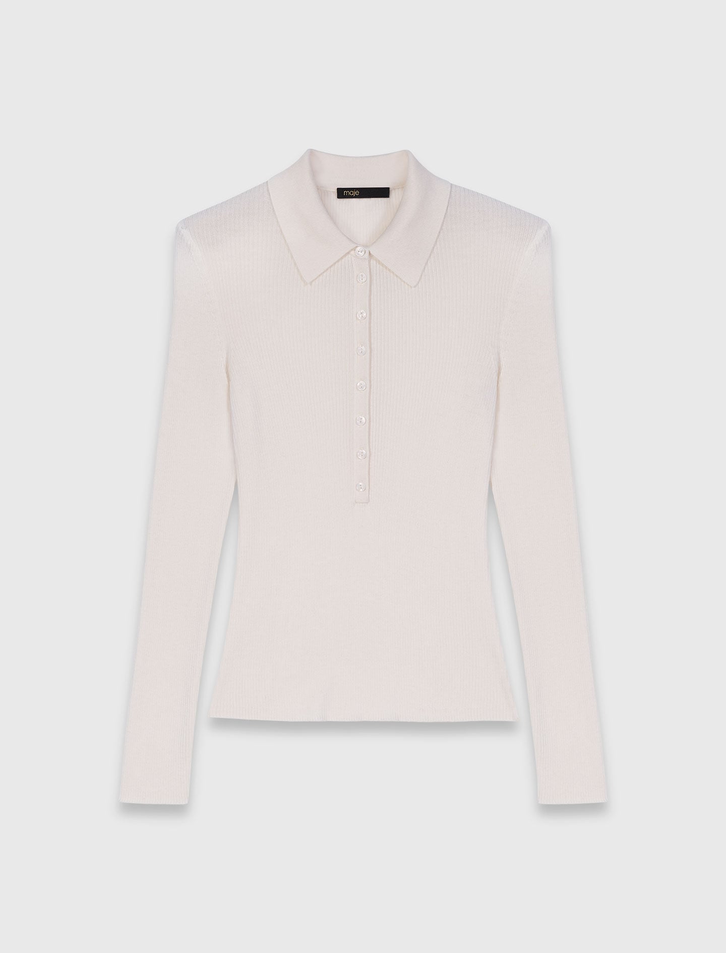 Maje Sale / Ribbed polo sweater