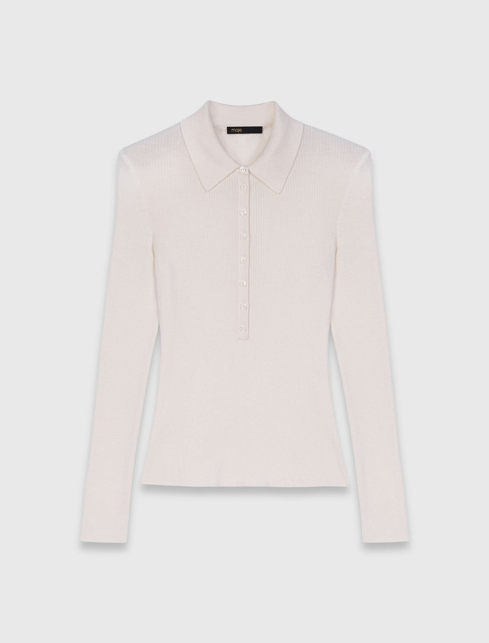Maje Sale / Ribbed polo sweater