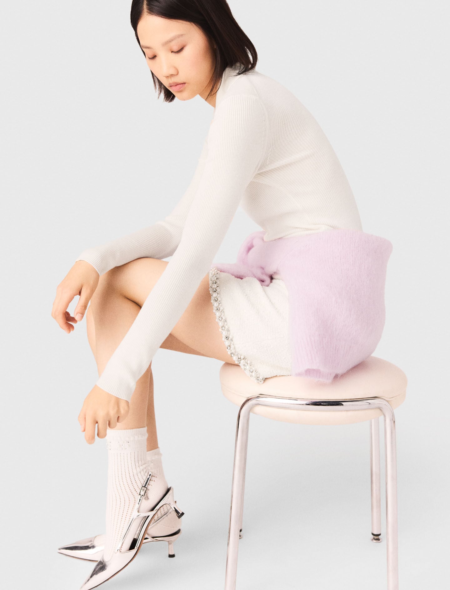 Maje Sale / Ribbed polo sweater