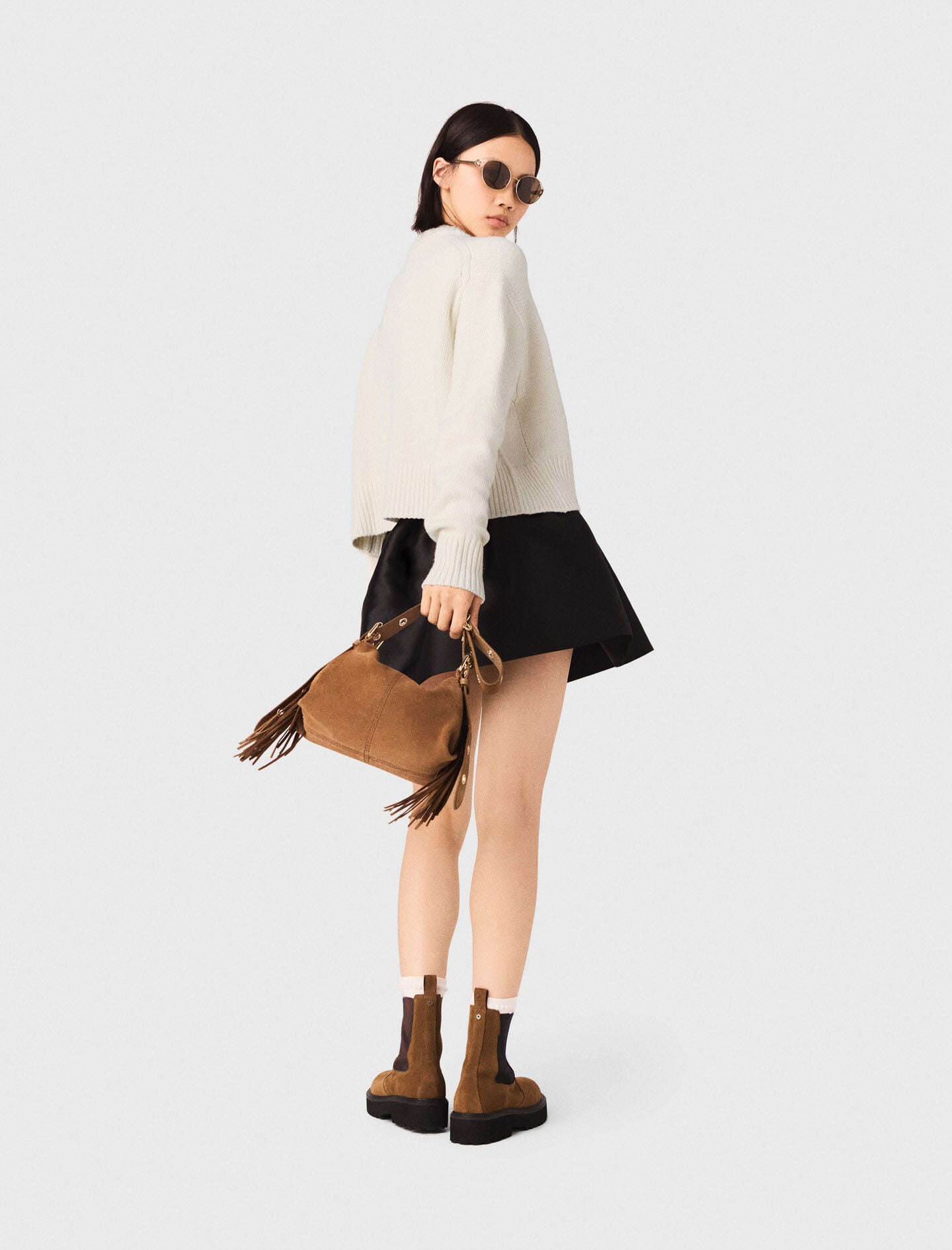 Maje On Sale / Sweater with floral brooch