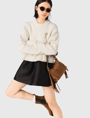Maje On Sale / Sweater with floral brooch