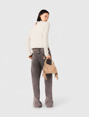 Maje Outlet / Pearl collar ribbed sweater
