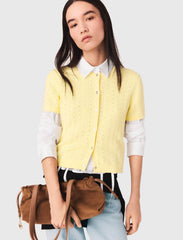 Maje New / Cardigan with rhinestone neck