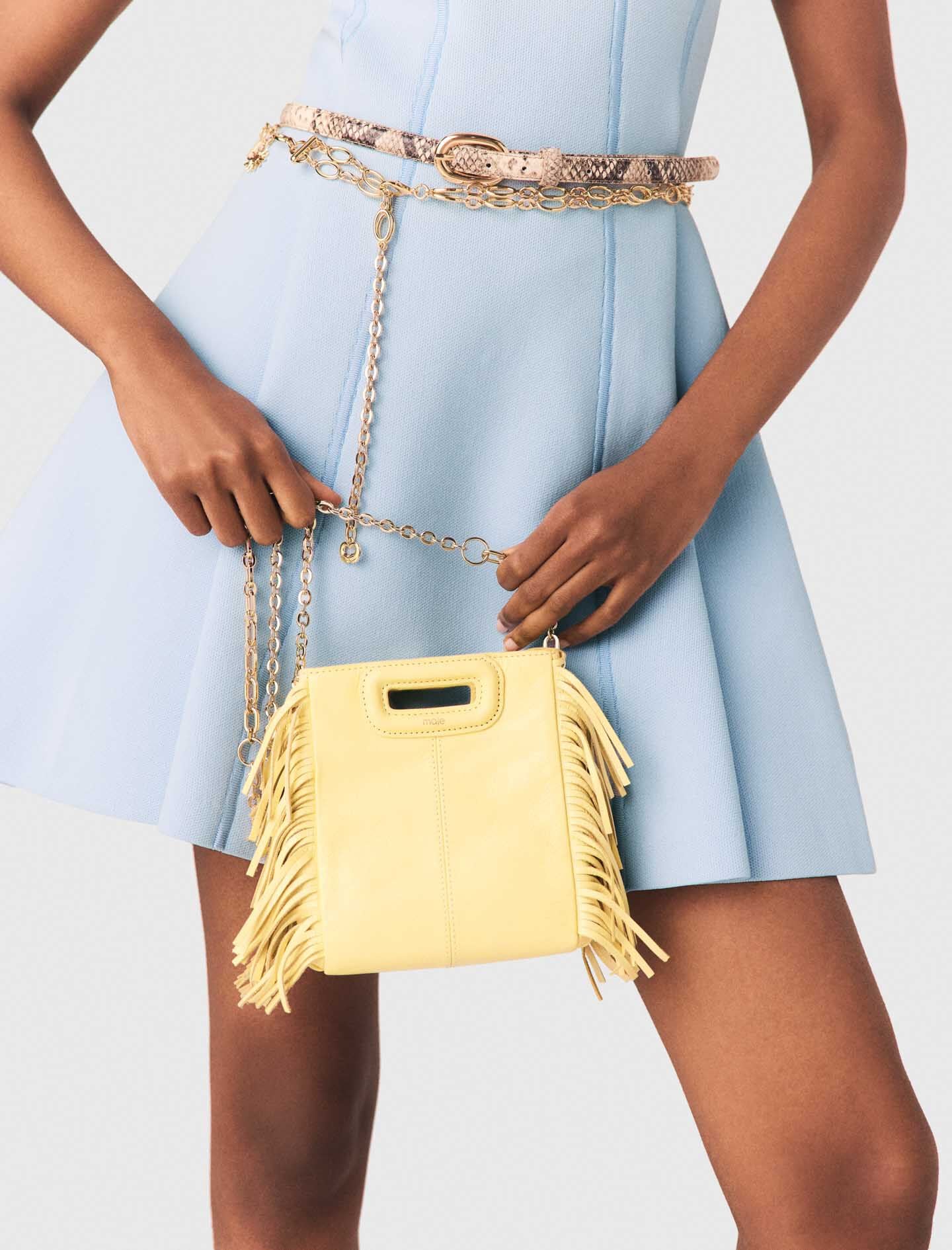 Maje Online / Matte crackled leather M Mini bag
