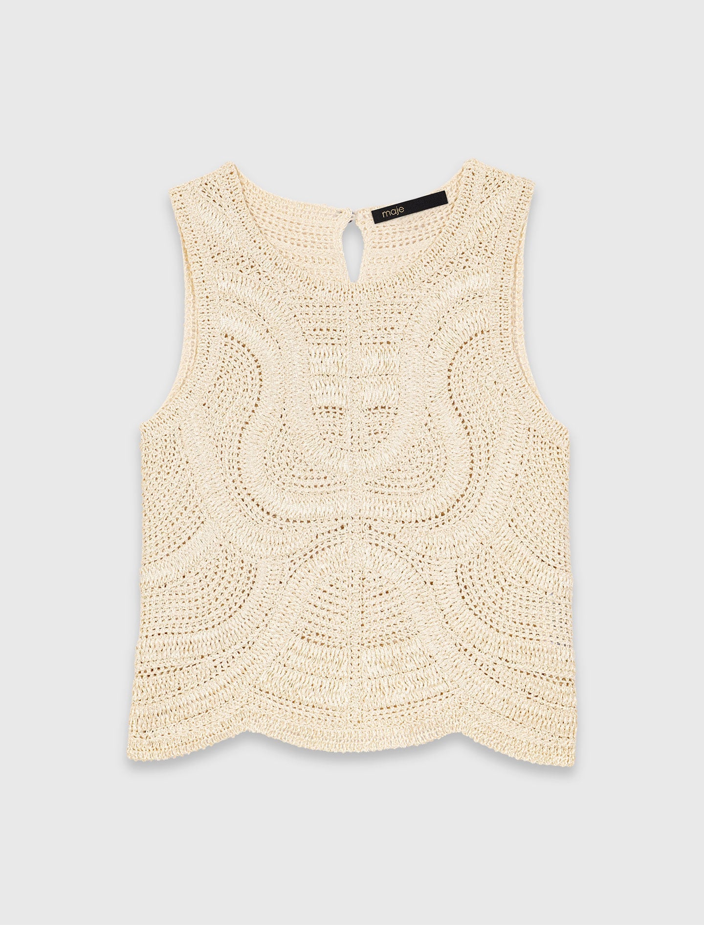 Maje On Sale / Sleeveless crochet-knit top